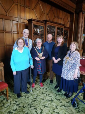 Photo of Councillor Denise Fearnley, Chairman John Housley, Parish Clerk Andrew Towlerton, Councillor Susan Davidson & Councillor Jackie Satur, the Lady Mayoress of Sheffield