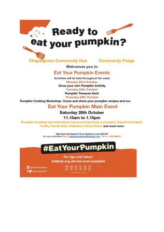Eat Your pumpkin events taking place in October half term 